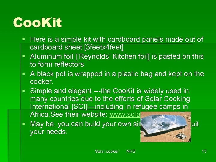 Coo. Kit § Here is a simple kit with cardboard panels made out of