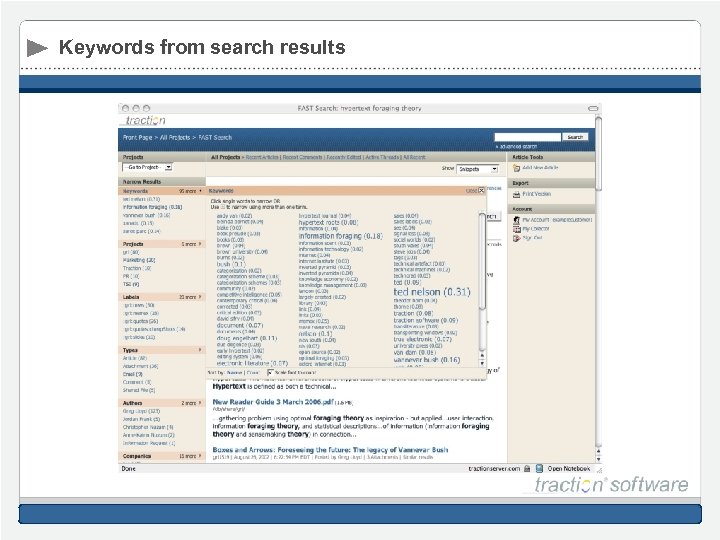 Keywords from search results 