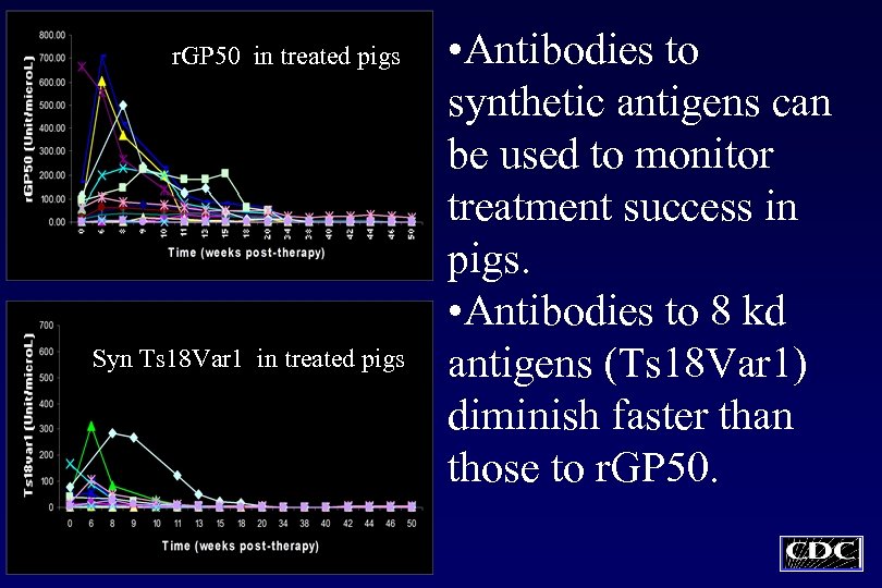 r. GP 50 in treated pigs Syn Ts 18 Var 1 in treated pigs