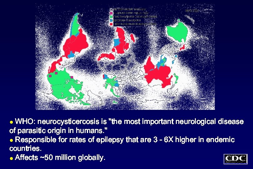 WHO: neurocysticercosis is "the most important neurological disease of parasitic origin in humans. "