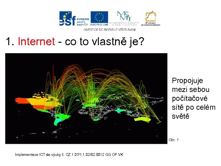 1. Internet - co to vlastně je? Propojuje mezi sebou počítačové sítě po celém