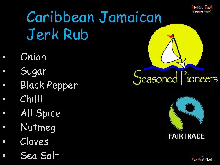 Caribbean Jamaican Jerk Rub • • Onion Sugar Black Pepper Chilli All Spice Nutmeg