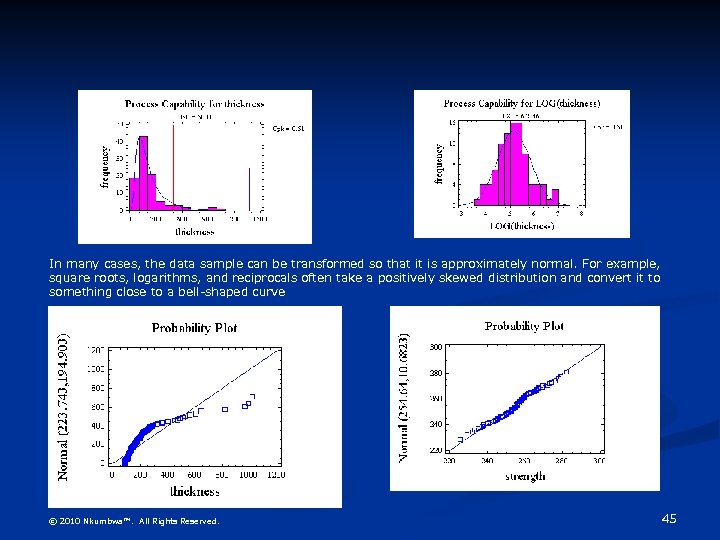 In many cases, the data sample can be transformed so that it is approximately