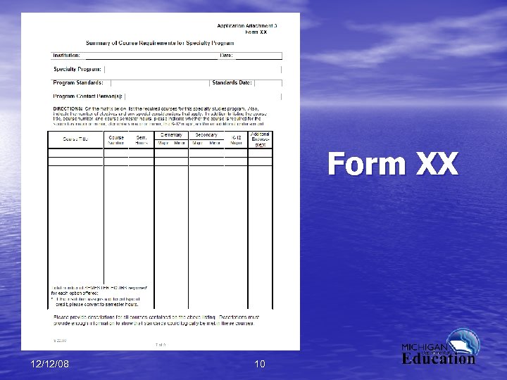 Form XX 12/12/08 10 