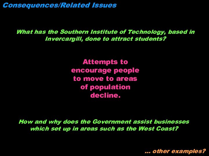 Consequences/Related Issues What has the Southern Institute of Technology, based in Invercargill, done to