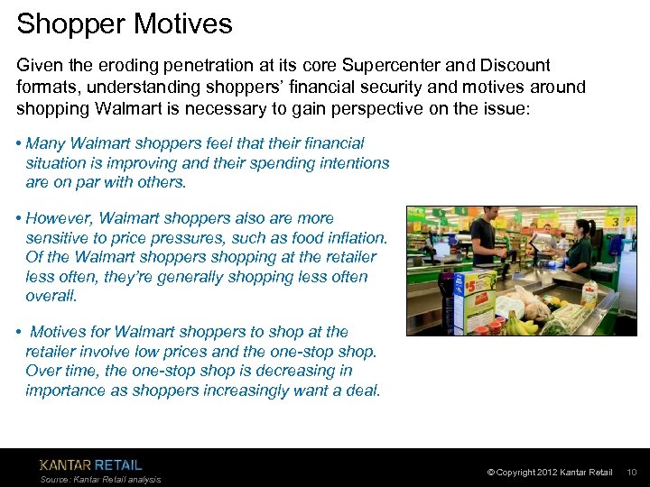 Shopper Motives Given the eroding penetration at its core Supercenter and Discount formats, understanding