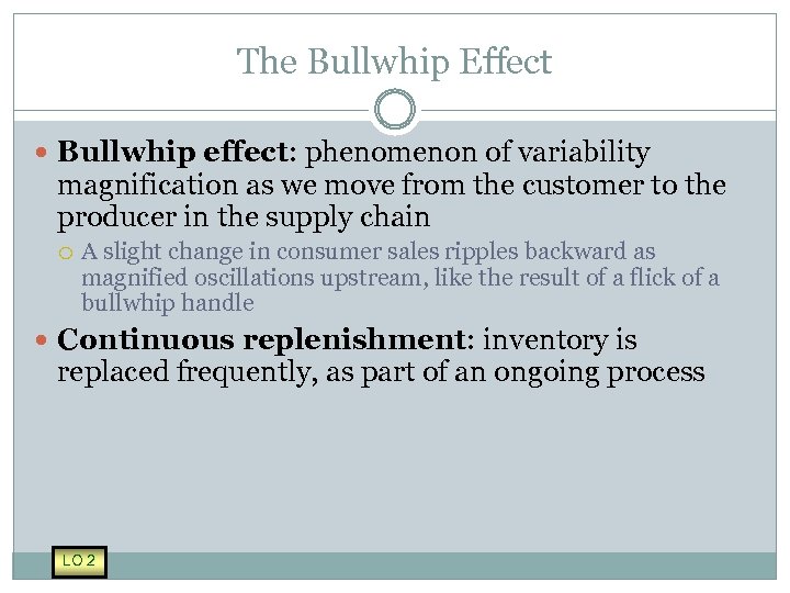 The Bullwhip Effect Bullwhip effect: phenomenon of variability magnification as we move from the