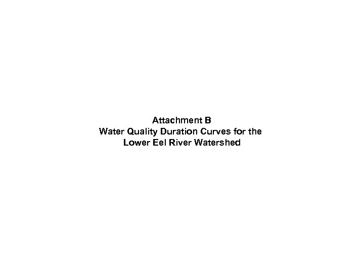 Attachment B Water Quality Duration Curves for the Lower Eel River Watershed 