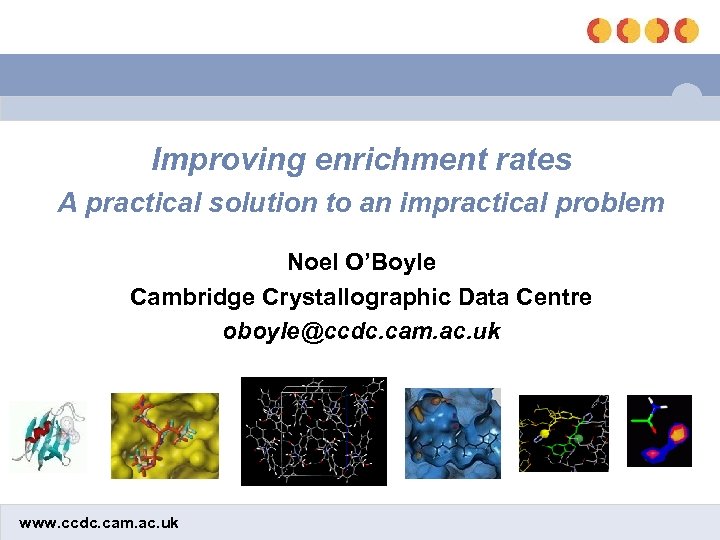 Improving enrichment rates A practical solution to an impractical problem Noel O’Boyle Cambridge Crystallographic