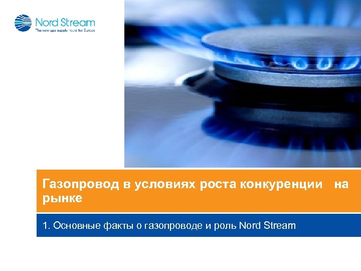 Газопровод в условиях роста конкуренции на рынке 1. Основные факты о газопроводе и роль