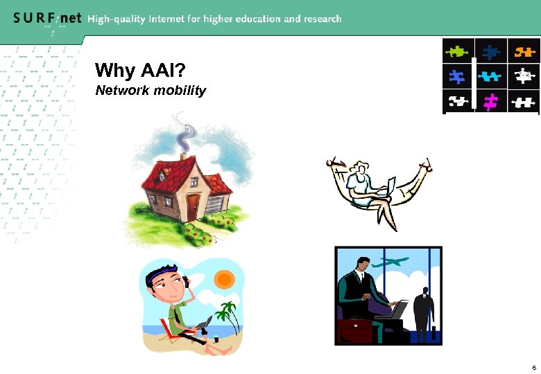 Why AAI? Network mobility 6 