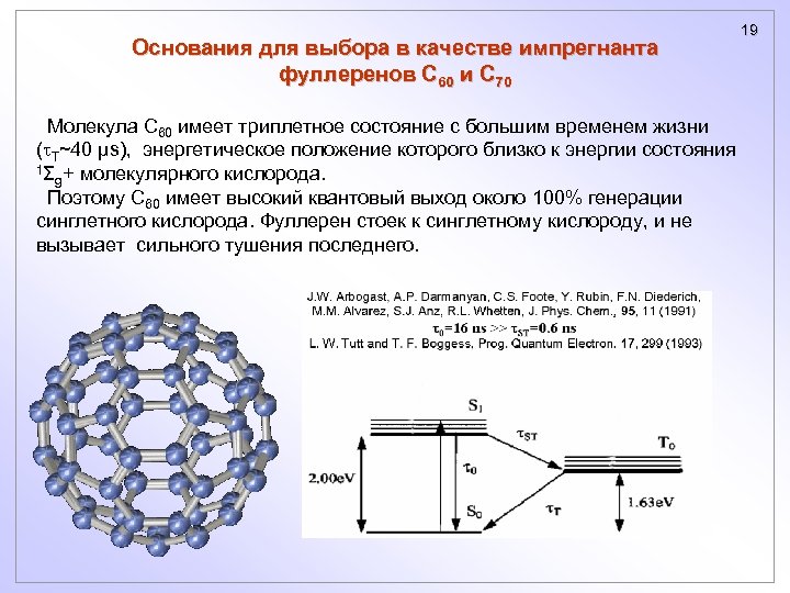 Основания для выбора в качестве импрегнанта фуллеренов С 60 и С 70 Молекула C