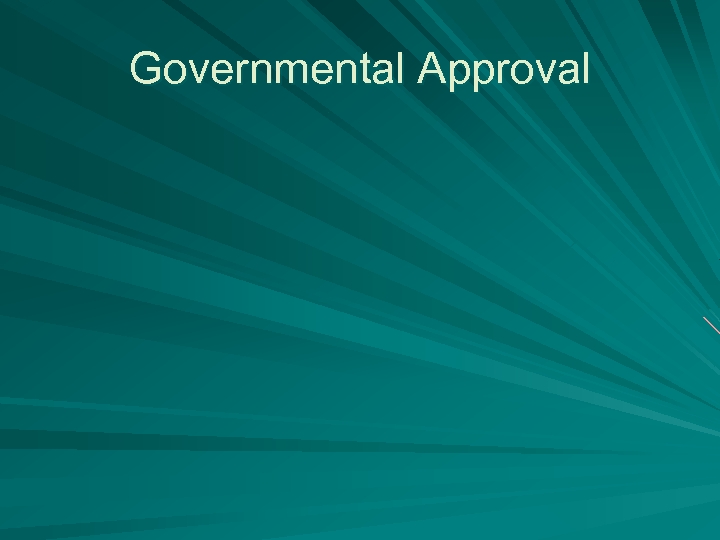 Governmental Approval 