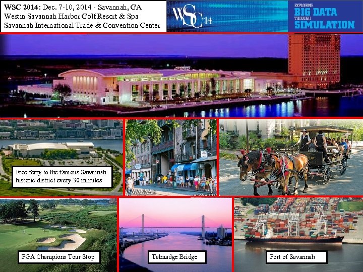 WSC 2014: Dec. 7 -10, 2014 - Savannah, GA Westin Savannah Harbor Golf Resort