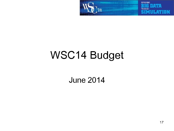 WSC 14 Budget June 2014 17 