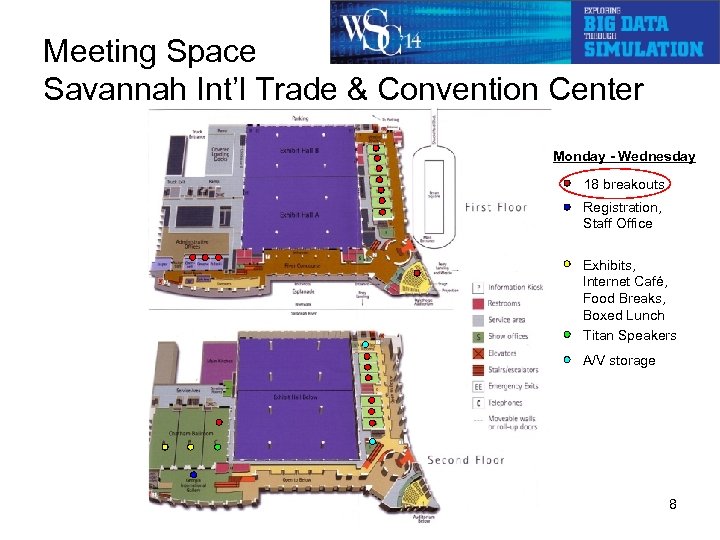 Meeting Space Savannah Int’l Trade & Convention Center Monday - Wednesday 18 breakouts Registration,