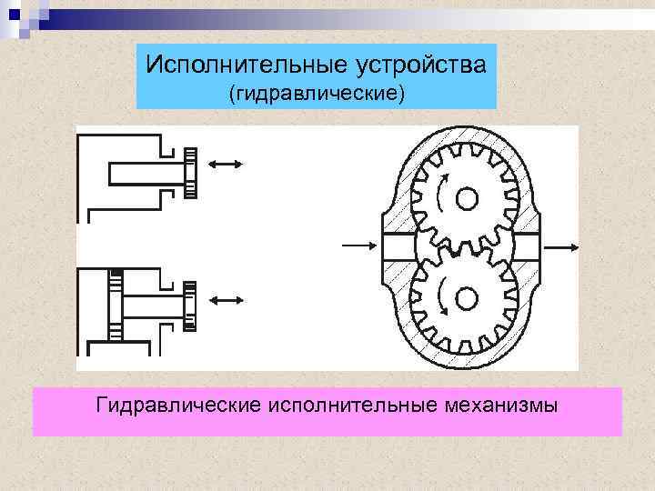 Исполнительные устройства (гидравлические) Гидравлические исполнительные механизмы 