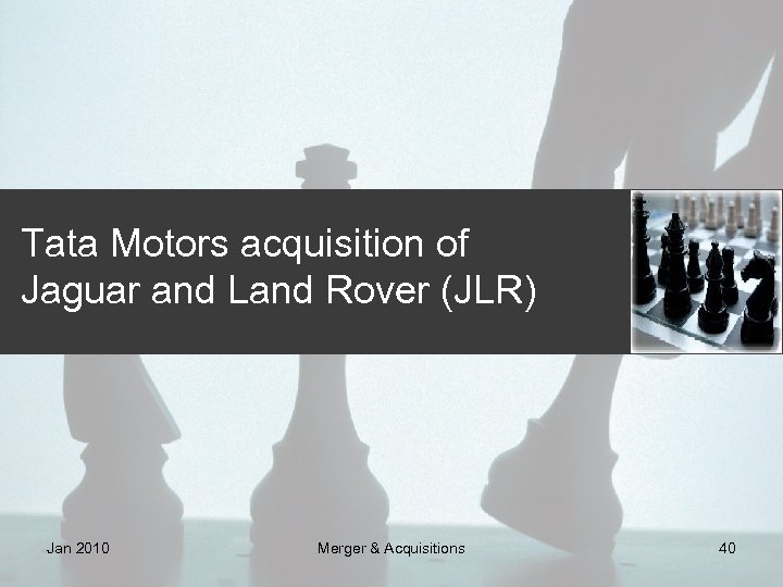 Tata Motors acquisition of Jaguar and Land Rover (JLR) Jan 2010 Merger & Acquisitions