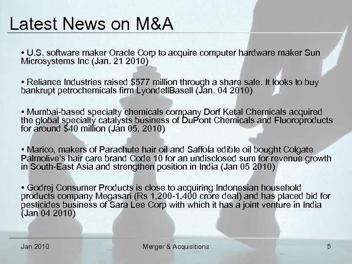 Latest News on M&A • U. S. software maker Oracle Corp to acquire computer