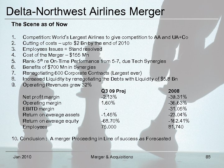 Delta-Northwest Airlines Merger The Scene as of Now 1. 2. 3. 4. 5. 6.
