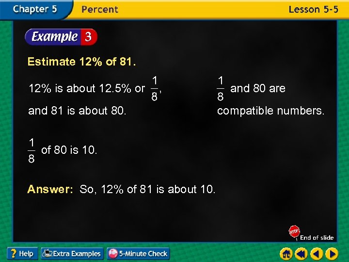 Estimate 12% of 81. 12% is about 12. 5% or and 81 is about