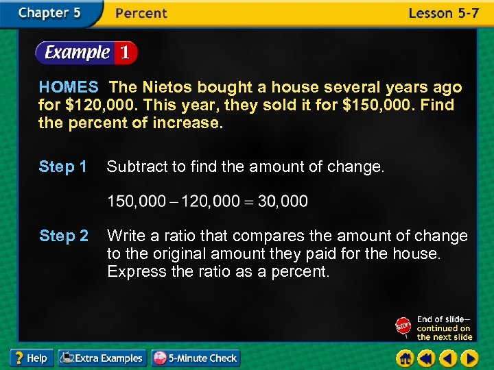 HOMES The Nietos bought a house several years ago for $120, 000. This year,