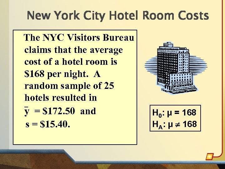 New York City Hotel Room Costs The NYC Visitors Bureau claims that the average