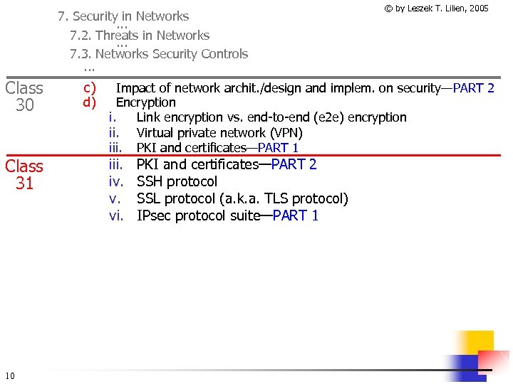 7. Security in Networks. . . 7. 2. Threats in Networks. . . 7.