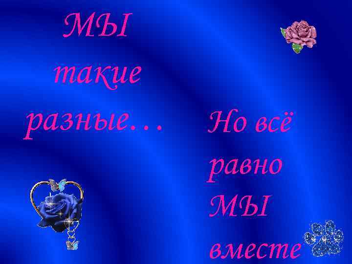 МЫ такие разные… Но всё равно МЫ вместе 