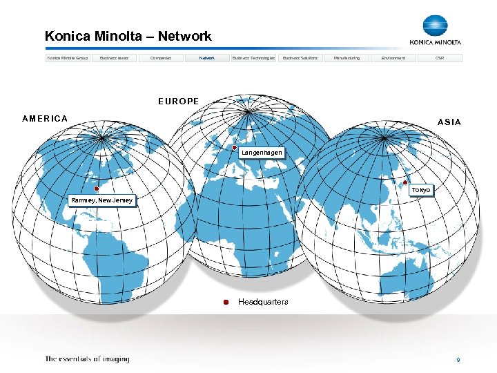 Konica Minolta – Network Konica Minolta Group Business areas Companies Network Business Technologies Business