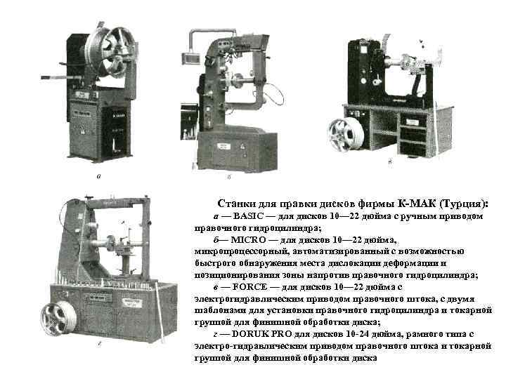 Станки для правки дисков фирмы К МАК (Турция): а — BASIC — для дисков