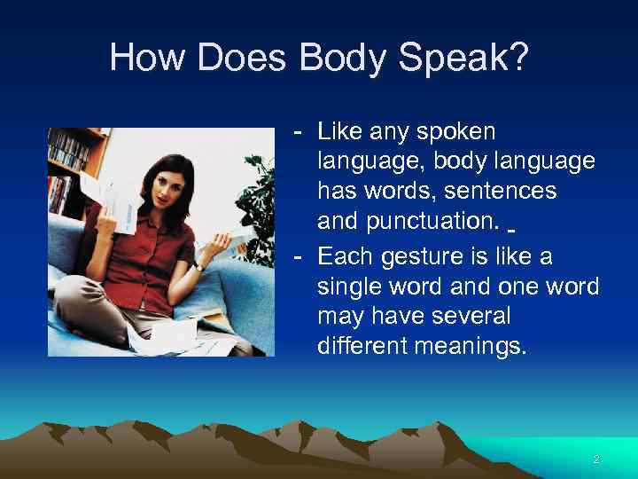How Does Body Speak? - Like any spoken language, body language has words, sentences