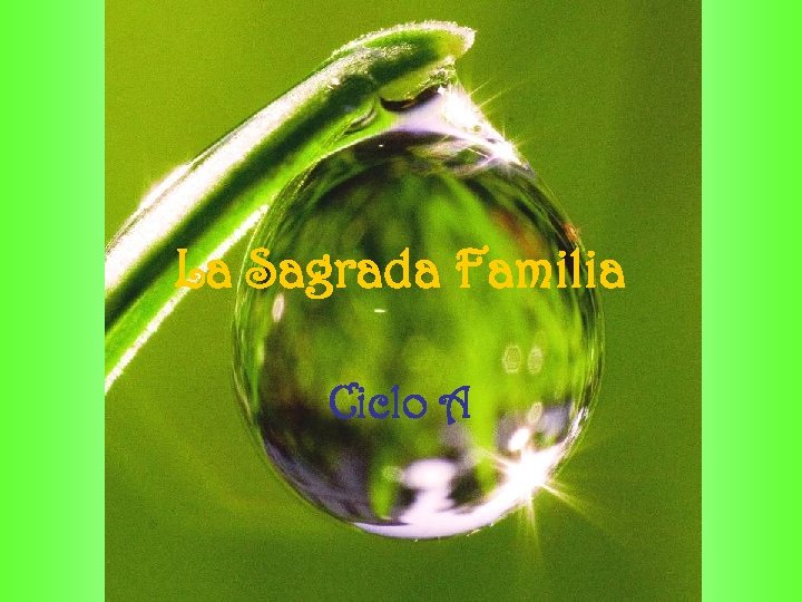 La Sagrada Familia Ciclo A 