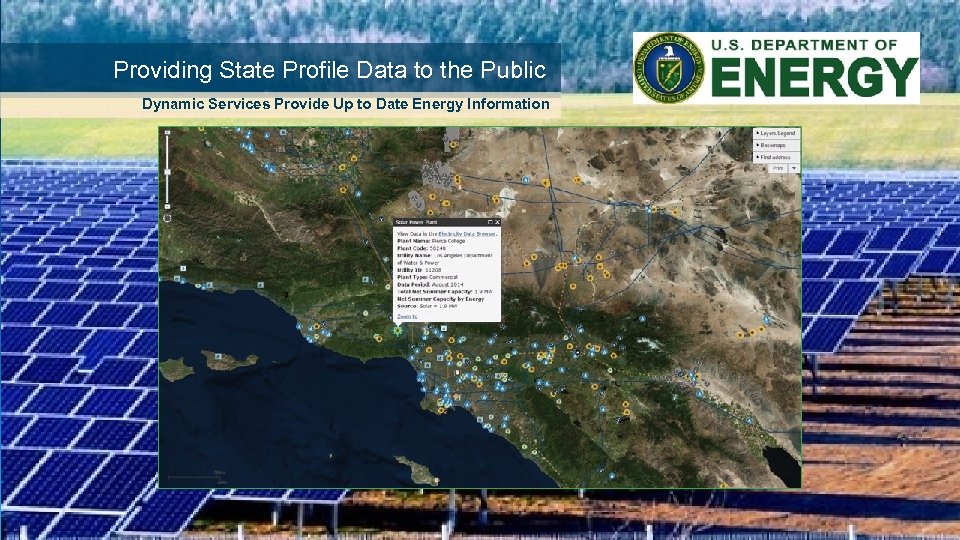 Providing State Profile Data to the Public Dynamic Services Provide Up to Date Energy