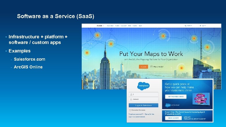 Software as a Service (Saa. S) • Infrastructure + platform + software / custom