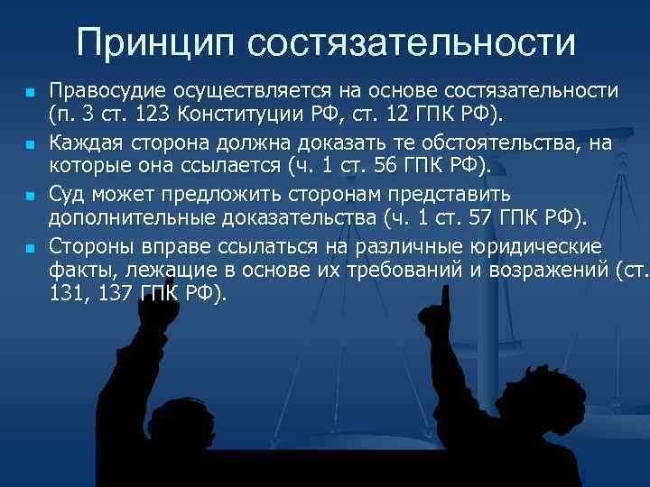 Состязательный характер судебного процесса схема