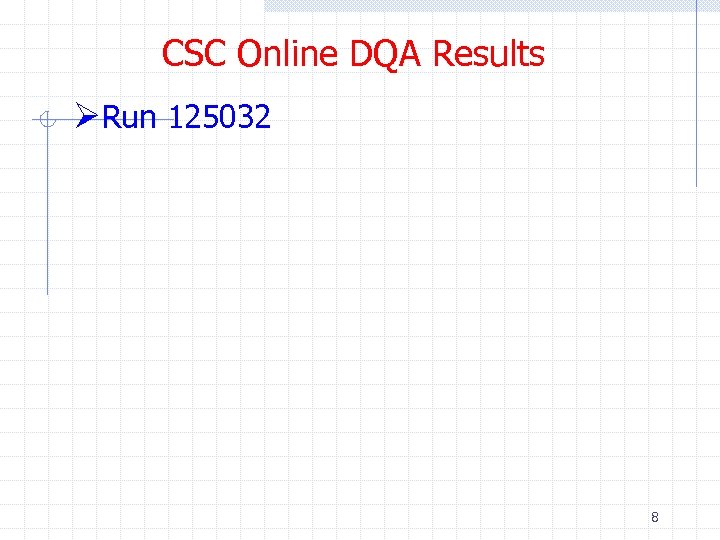 CSC Online DQA Results ØRun 125032 8 