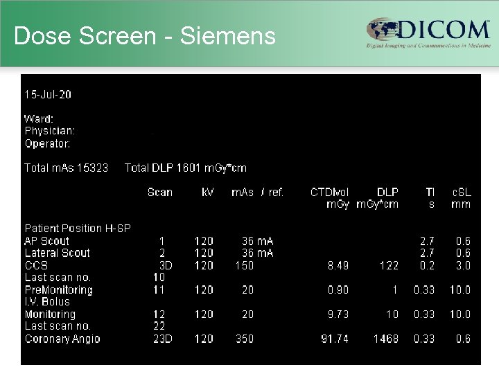 Dose Screen - Siemens 