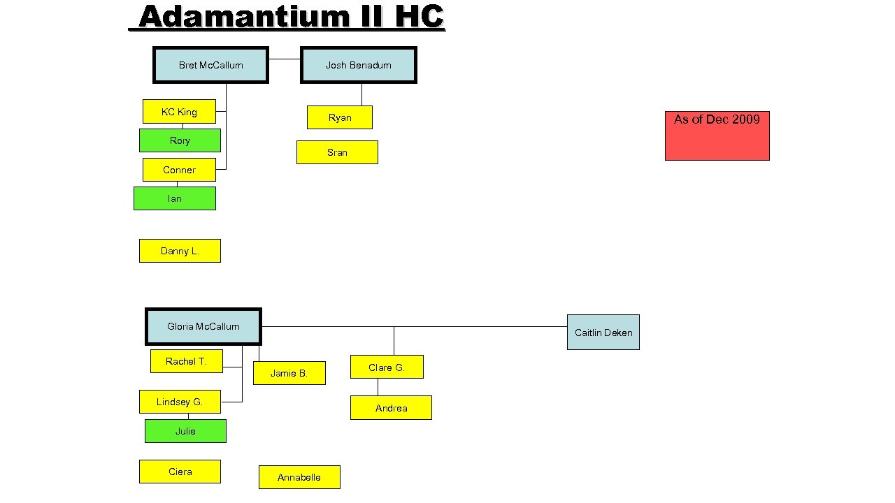 Adamantium II HC Bret Mc. Callum Josh Benadum KC King Ryan As of Dec