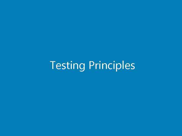 Testing Principles 