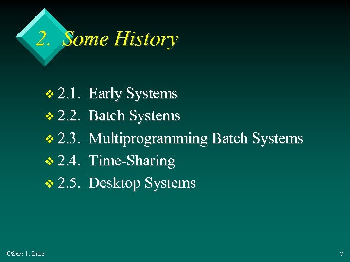 2. Some History v 2. 1. v 2. 2. v 2. 3. v 2.