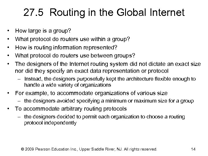 27. 5 Routing in the Global Internet • • • How large is a