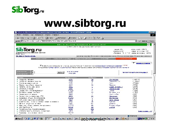 www. sibtorg. ru ООО РИК "ФИС" 
