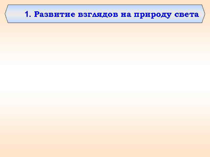 1. Развитие взглядов на природу света 