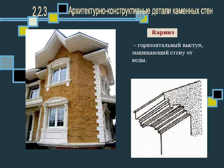 Карнизы малоэтажного мелкоэлементного здания типы карнизов