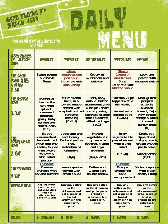 th 7 ding en Week h 2014 c Mar Week Ending 7 th March