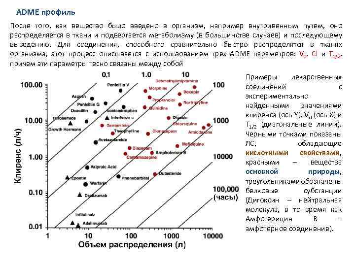 ADME профиль После того, как вещество было введено в организм, например внутривенным путем, оно