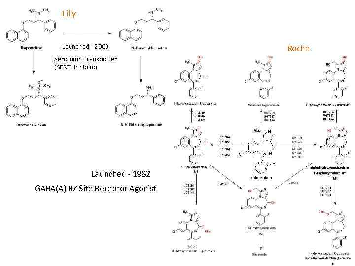 Lilly Launched 2009 Serotonin Transporter (SERT) Inhibitor Launched 1982 GABA(A) BZ Site Receptor Agonist