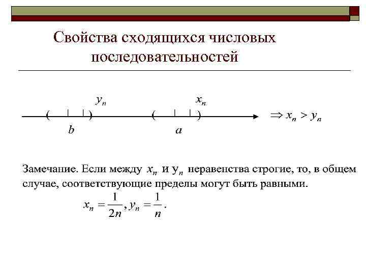 Свойства сходящихся числовых последовательностей 
