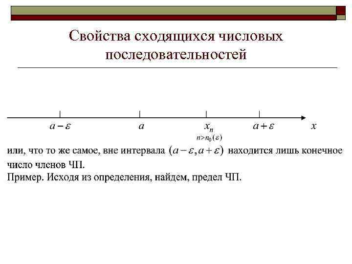 Свойства сходящихся числовых последовательностей 